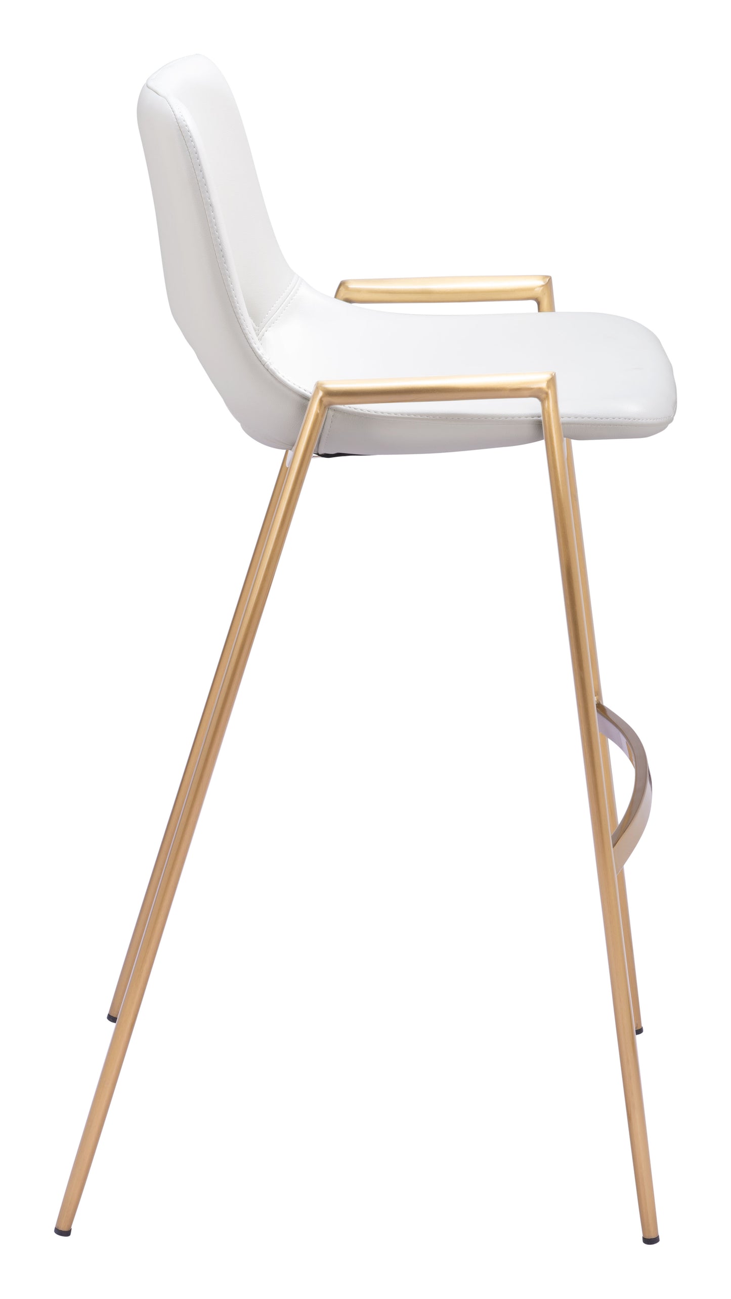 Tabouret de bar Desi (lot de 2) Blanc et or