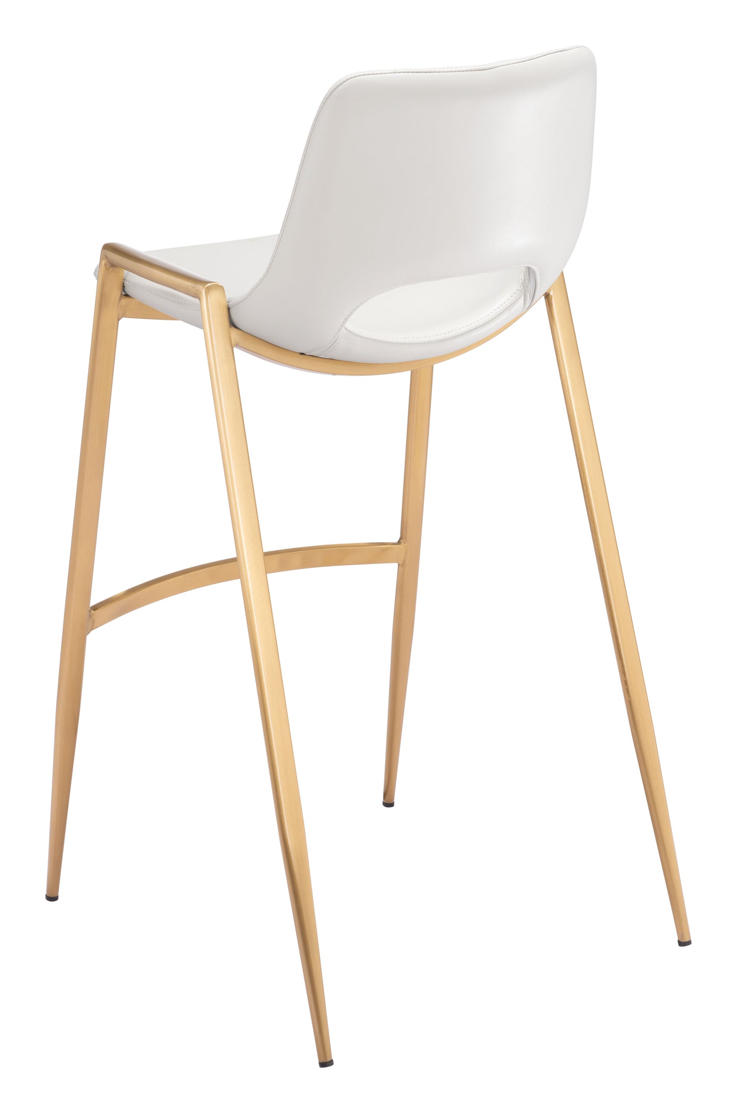 Tabouret de bar Desi (lot de 2) Blanc et or
