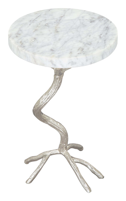 Side Table White & Silver - Elegant & Durable Dining Table for Stylish Spaces
