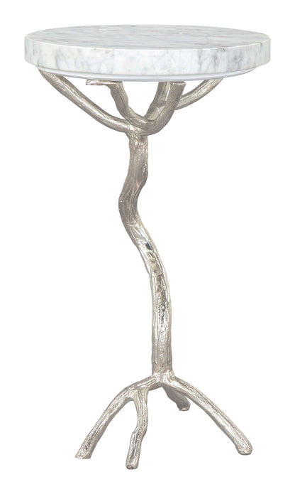 Side Table White & Silver - Elegant & Durable Dining Table for Stylish Spaces