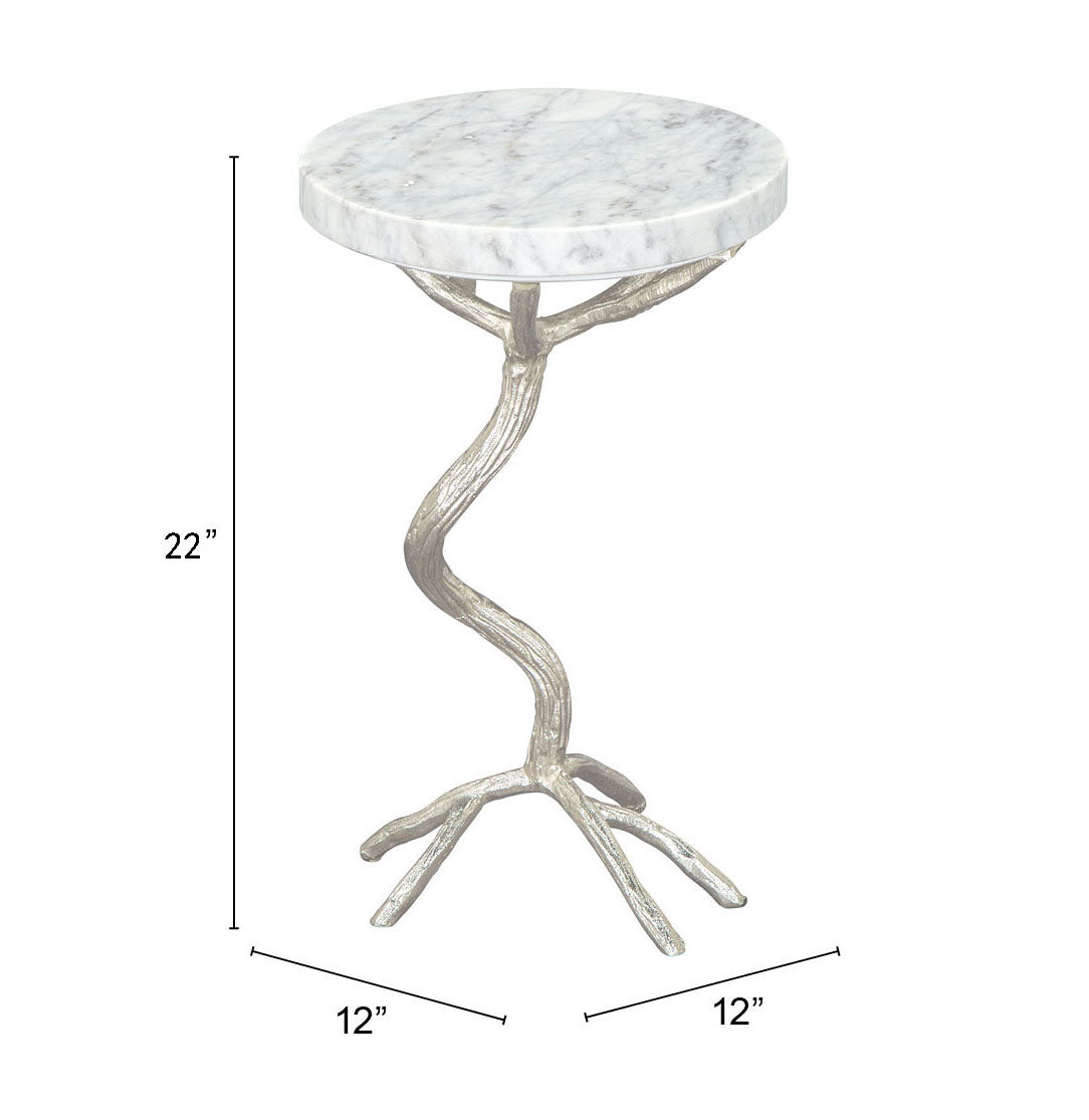 Side Table White & Silver - Elegant & Durable Dining Table for Stylish Spaces