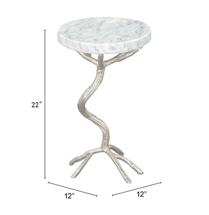 Side Table White & Silver - Elegant & Durable Dining Table for Stylish Spaces