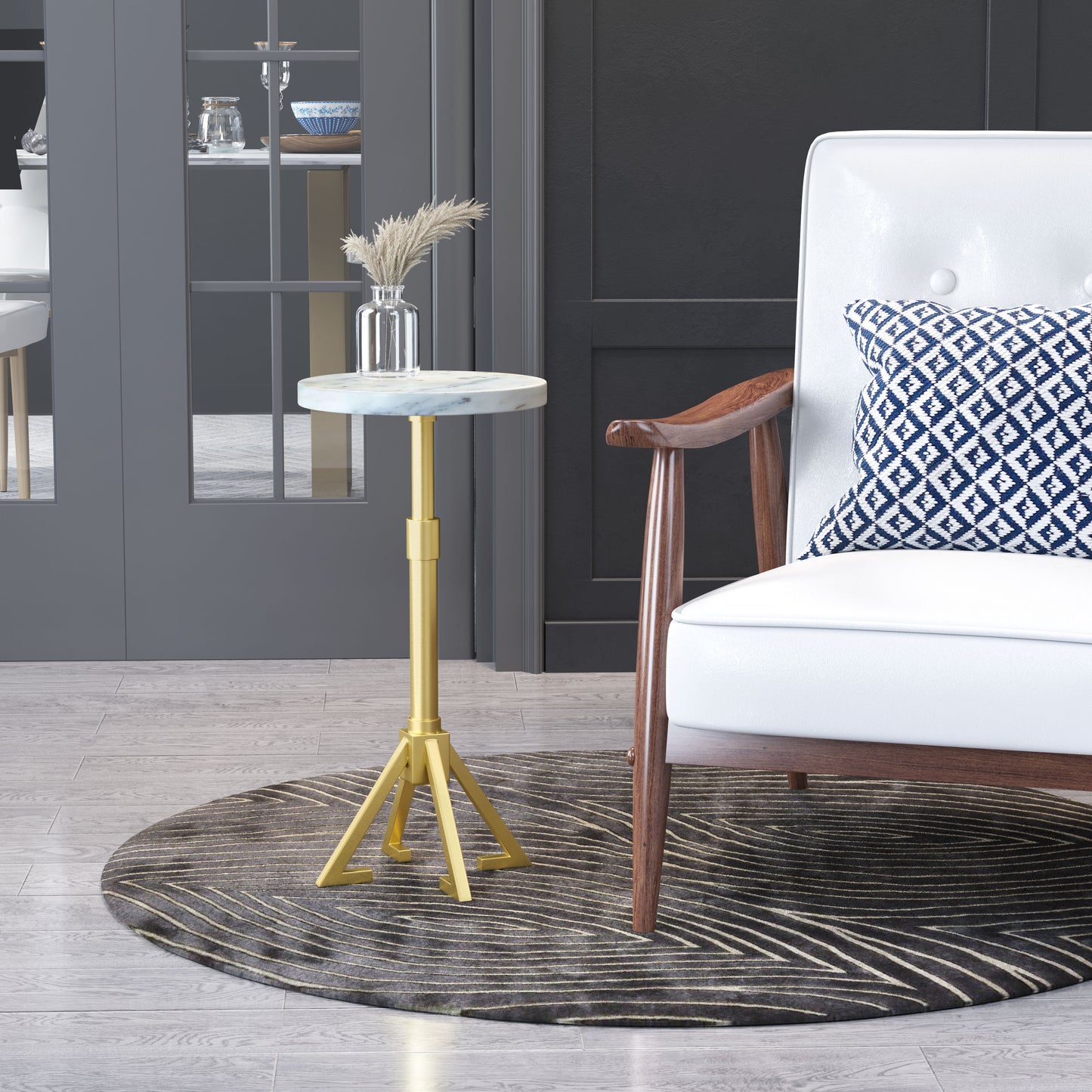 Side Table White & Gold - Elegant & Durable Dining Table for Stylish Spaces