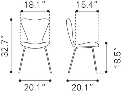 Dining Chair (Set of 2) White - Modern & Ergonomic Seating for Home & Office