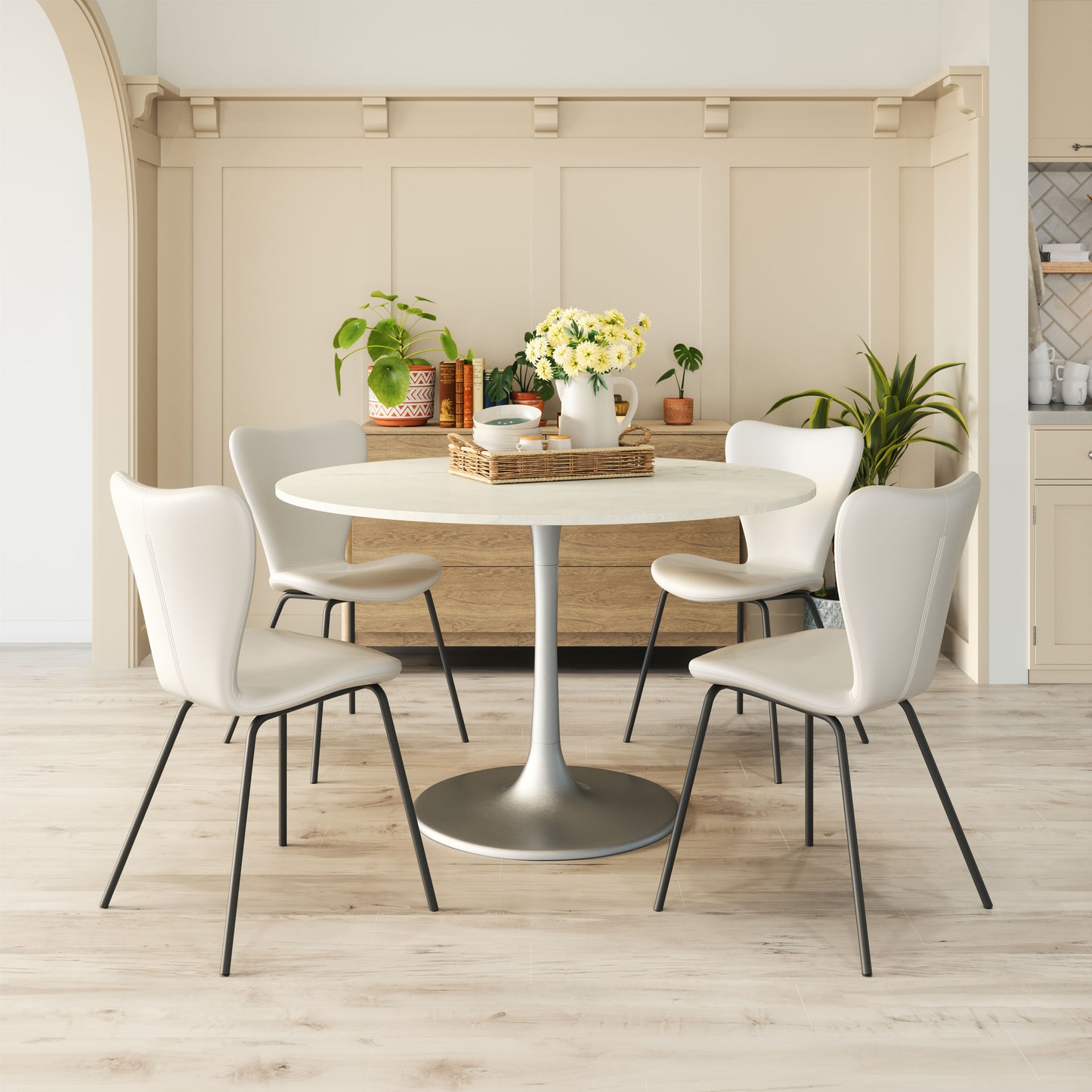 Dining Chair (Set of 2) White - Modern & Ergonomic Seating for Home & Office