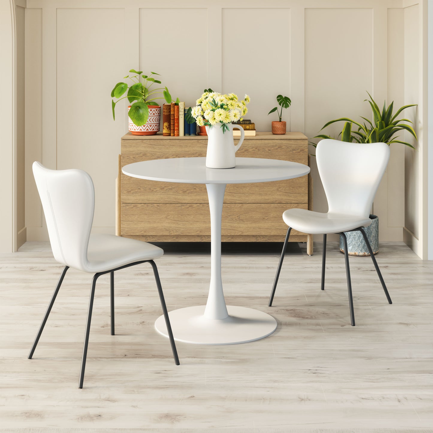 Dining Chair (Set of 2) White - Modern & Ergonomic Seating for Home & Office