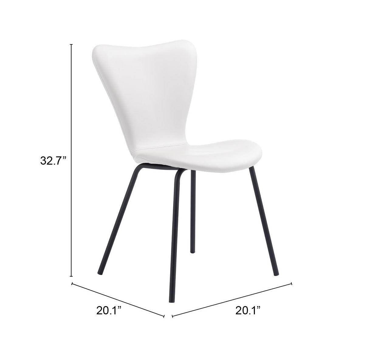 Dining Chair (Set of 2) White - Modern & Ergonomic Seating for Home & Office