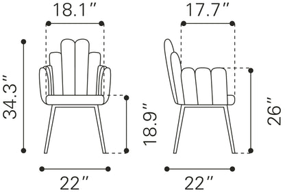 Chaise de salle à manger Noosa (lot de 2) bleu marine