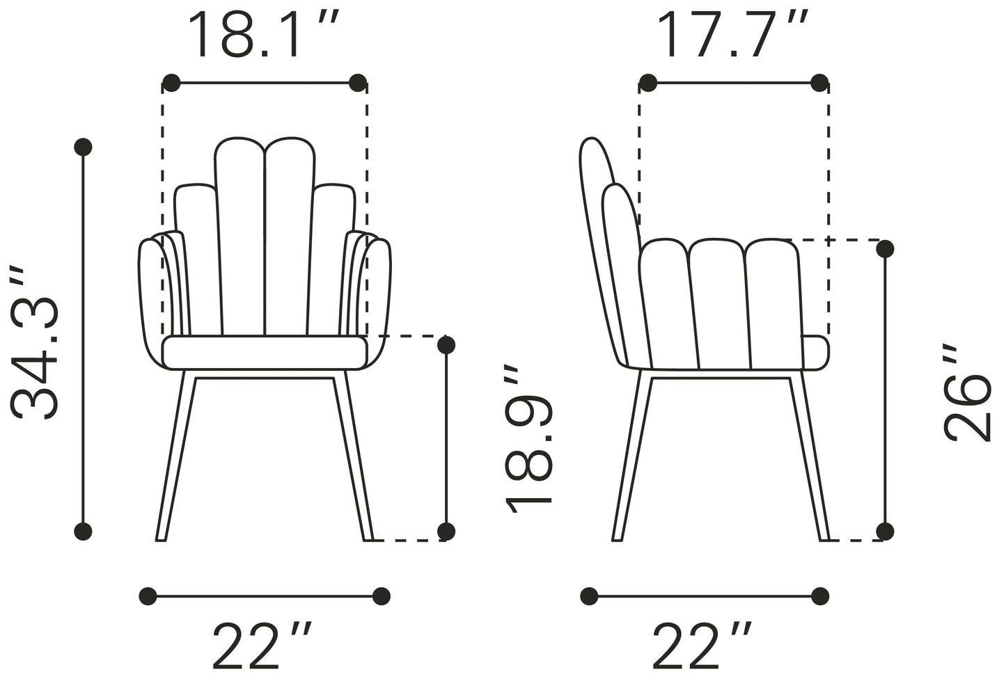 Dining Chair (Set of 2) Gray - Modern & Ergonomic Seating for Home & Office