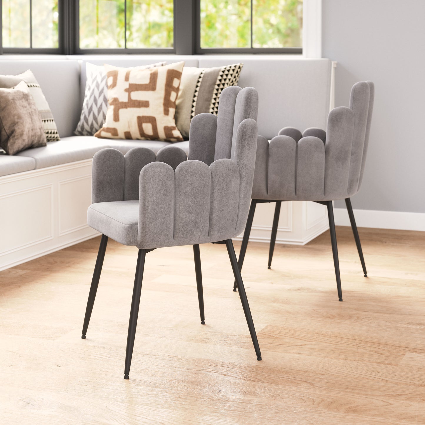 Dining Chair (Set of 2) Gray - Modern & Ergonomic Seating for Home & Office