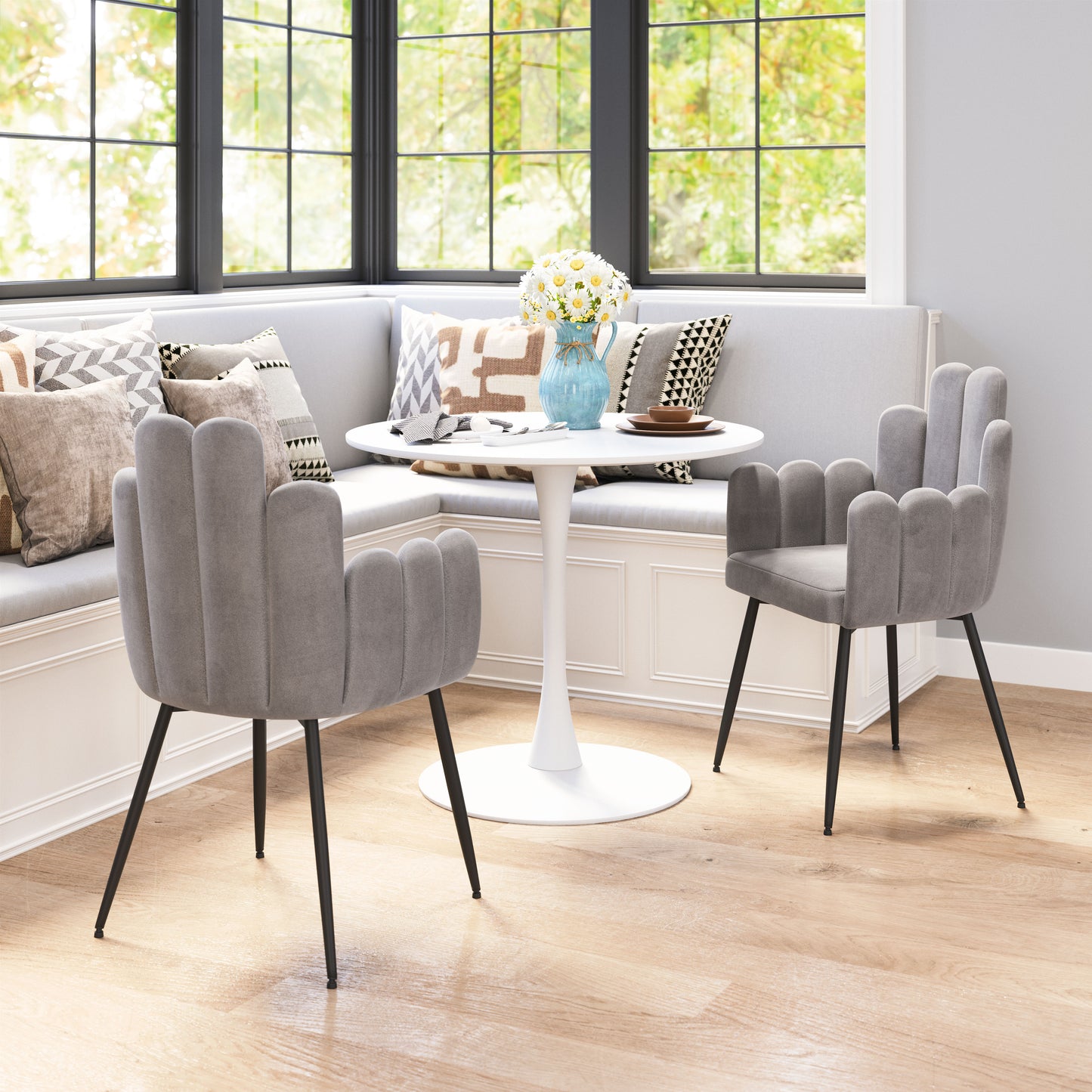Dining Chair (Set of 2) Gray - Modern & Ergonomic Seating for Home & Office