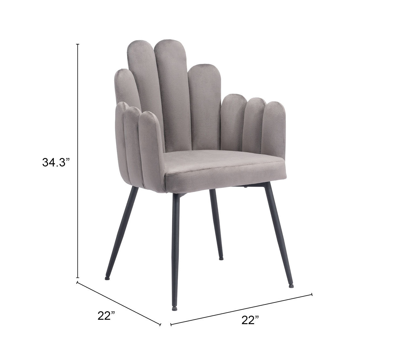 Dining Chair (Set of 2) Gray - Modern & Ergonomic Seating for Home & Office