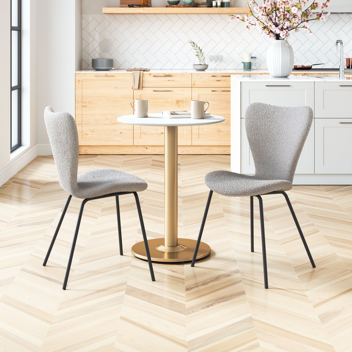 Dining Chair (Set of 2) Light Gray - Modern & Ergonomic Seating for Home & Office