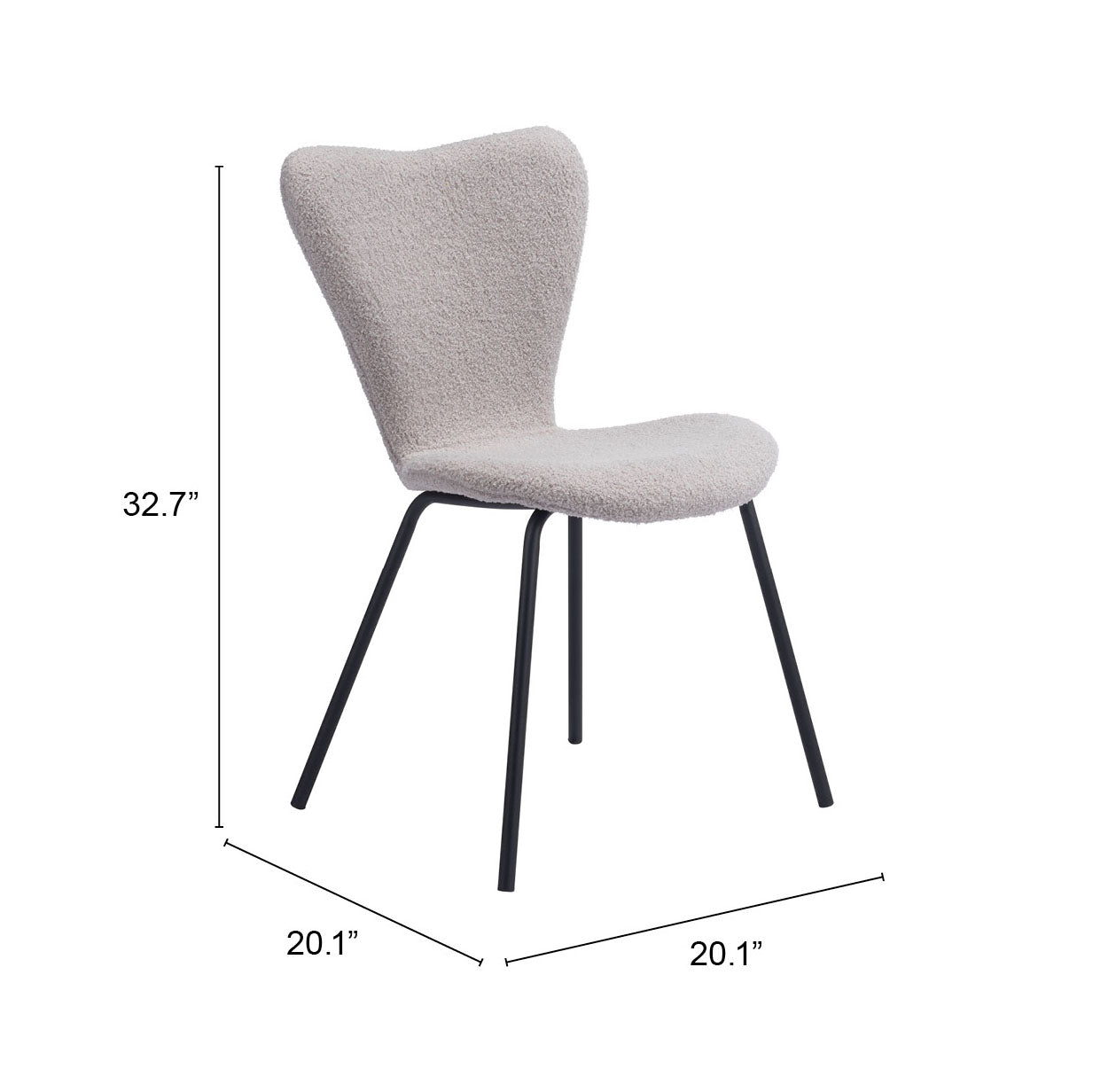 Dining Chair (Set of 2) Light Gray - Modern & Ergonomic Seating for Home & Office