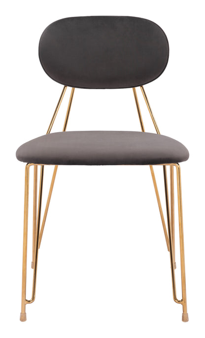 Chaise de salle à manger Georges (lot de 2) Gris et or
