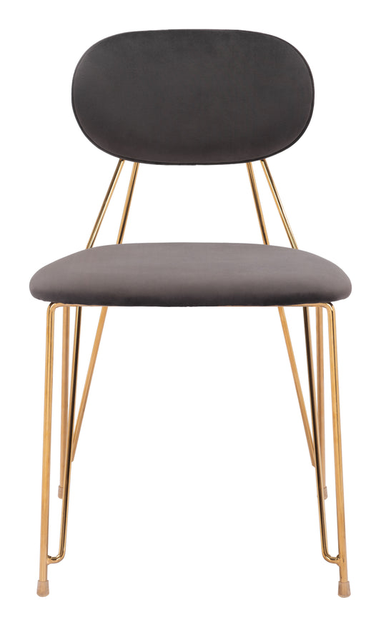 Dining Chair (Set of 2) Gray & Gold - Modern & Ergonomic Seating for Home & Office