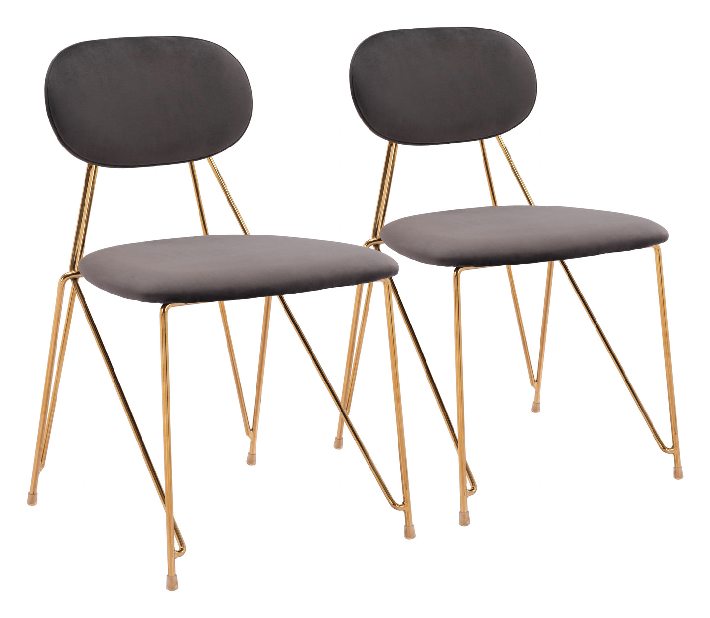 Chaise de salle à manger Georges (lot de 2) Gris et or