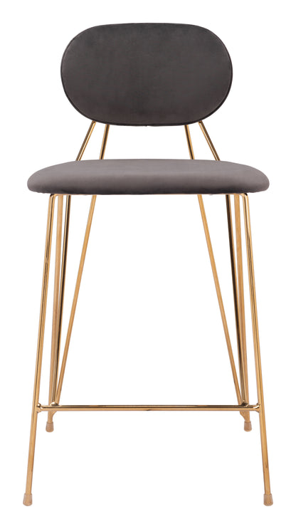 Counter Stool (Set of 2) Gray & Gold - Premium Quality & Stylish Design for Your Home
