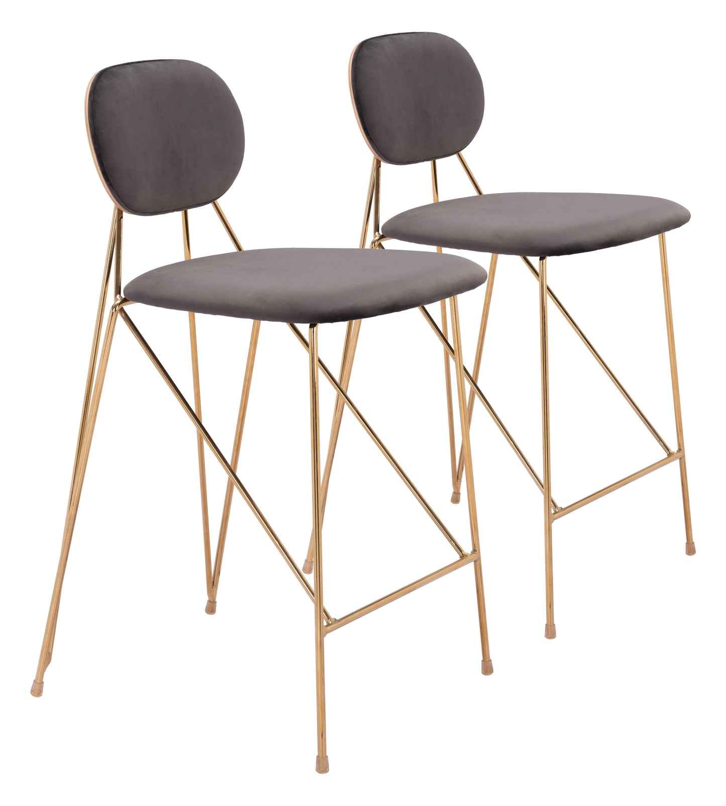 Counter Stool (Set of 2) Gray & Gold - Premium Quality & Stylish Design for Your Home
