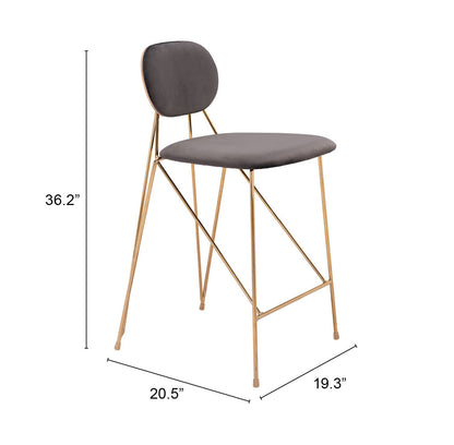 Counter Stool (Set of 2) Gray & Gold - Premium Quality & Stylish Design for Your Home