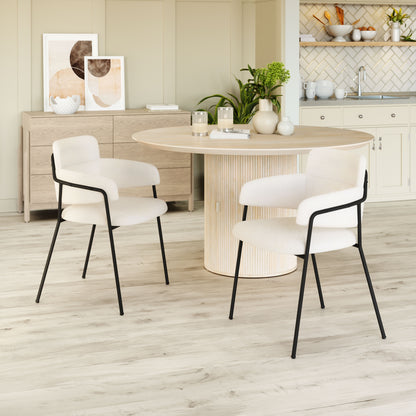 Dining Chair (Set of 2) Cream - Modern & Ergonomic Seating for Home & Office