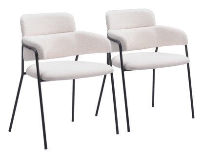 Dining Chair (Set of 2) Cream - Modern & Ergonomic Seating for Home & Office