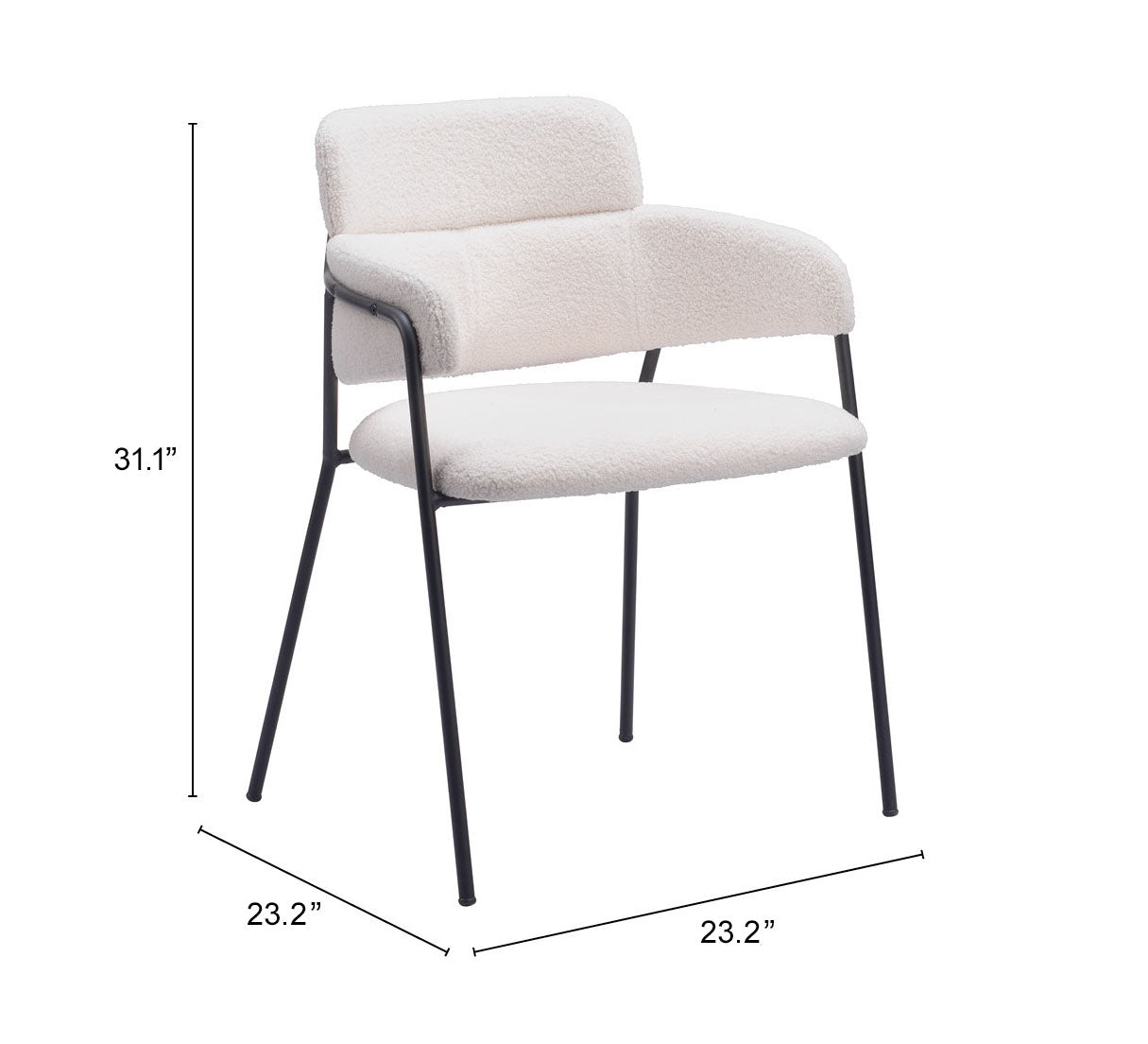 Dining Chair (Set of 2) Cream - Modern & Ergonomic Seating for Home & Office