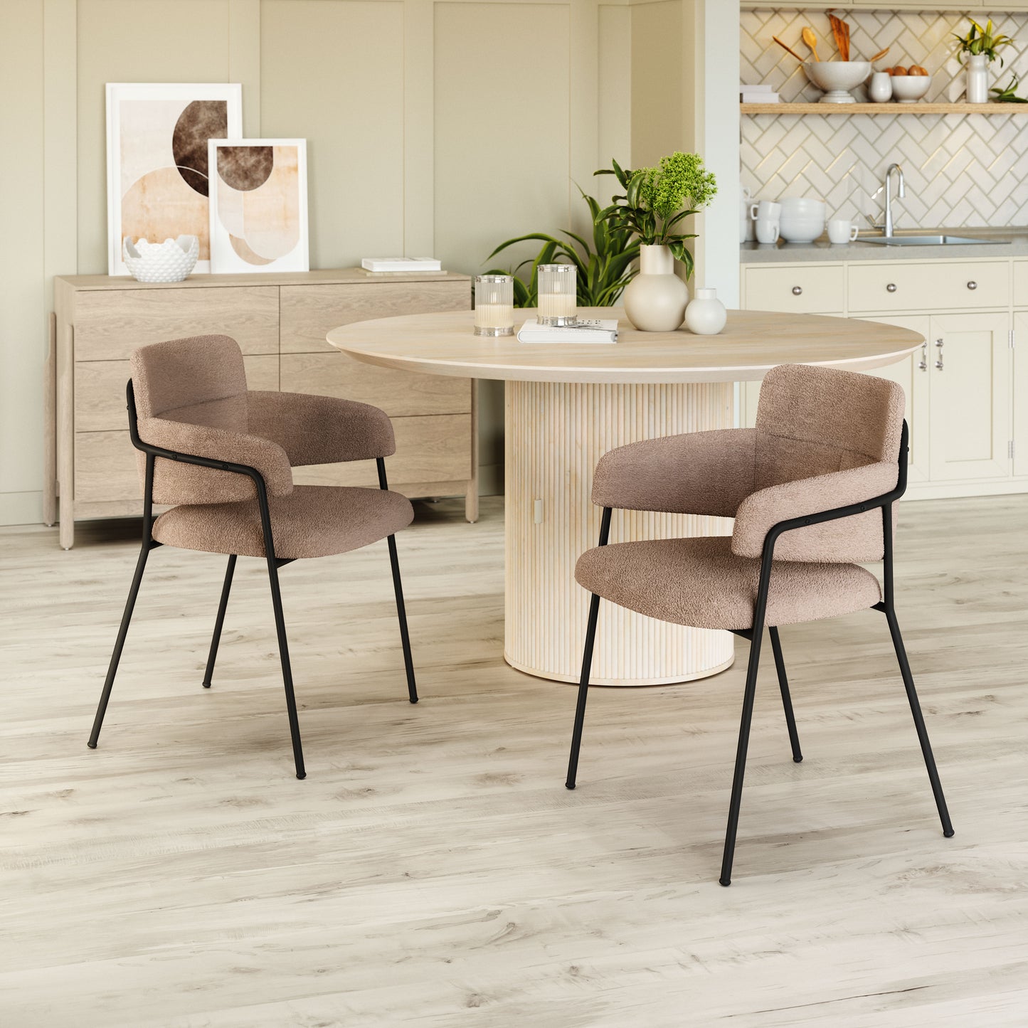 Chaise de salle à manger Marcel (lot de 2) marron
