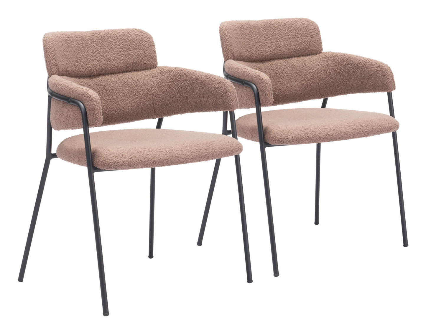 Chaise de salle à manger Marcel (lot de 2) marron