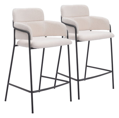 Tabouret de comptoir Marcel (lot de 2) Crème