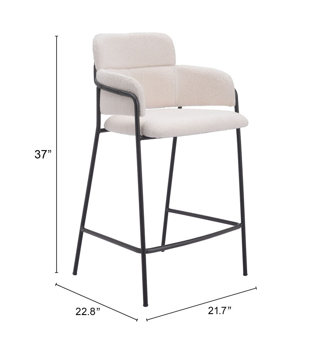 Tabouret de comptoir Marcel (lot de 2) Crème