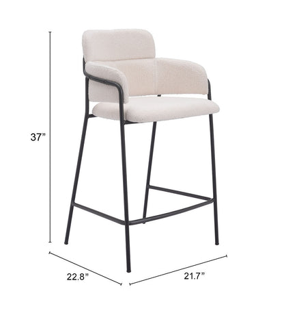 Tabouret de comptoir Marcel (lot de 2) Crème