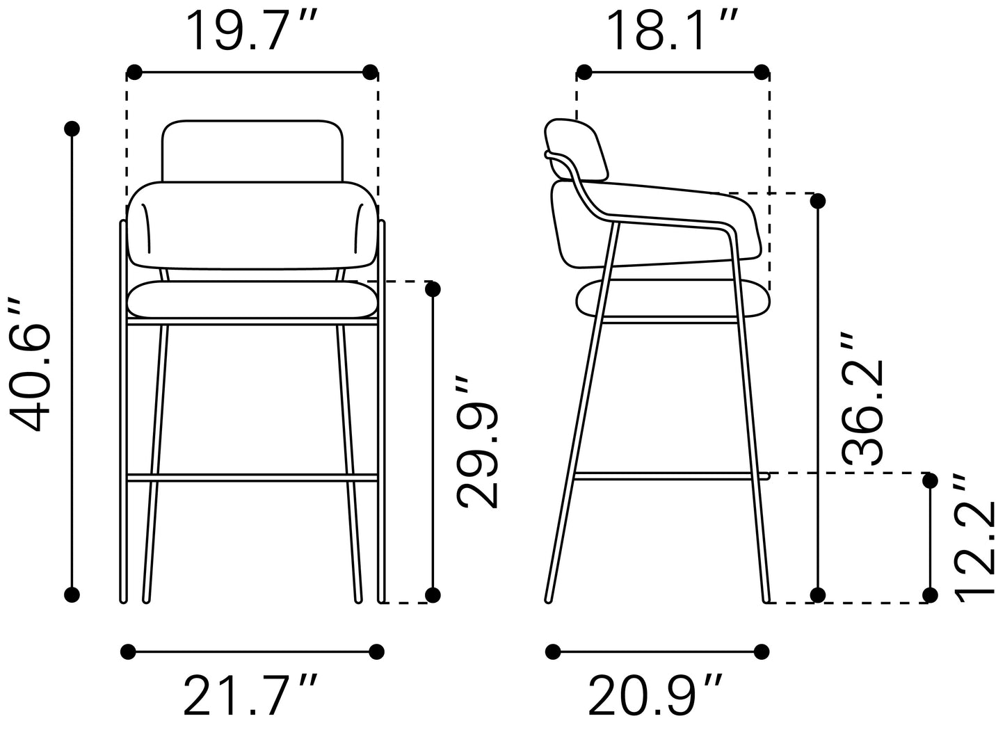 Barstool (Set of 2) Brown - Premium Quality & Stylish Design for Your Home