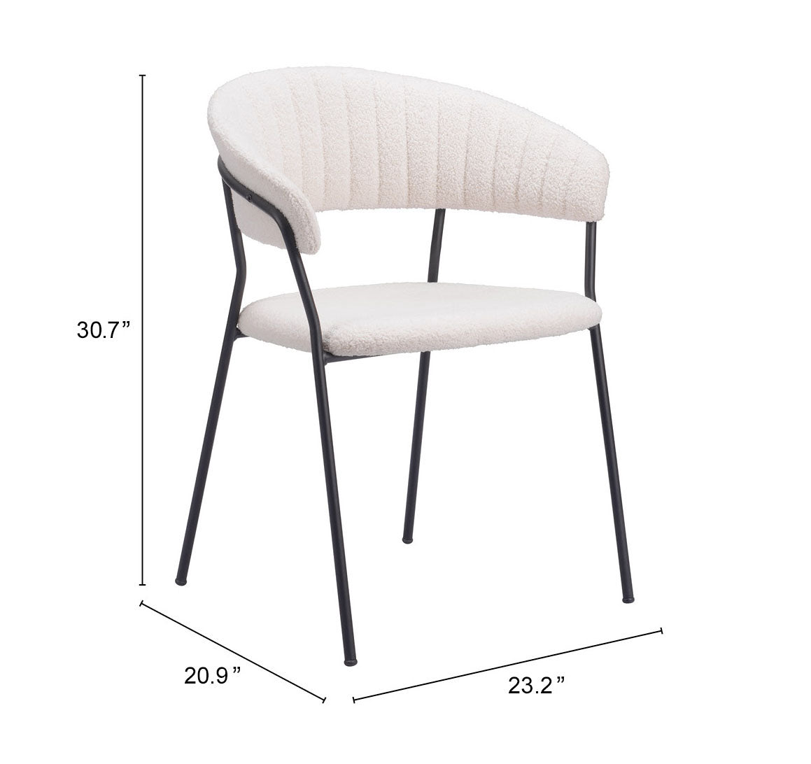 Dining Chair (Set of 2) Cream - Modern & Ergonomic Seating for Home & Office