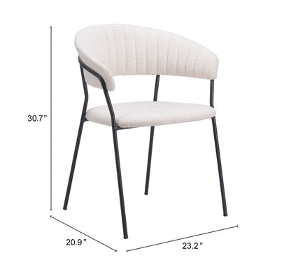 Dining Chair (Set of 2) Cream - Modern & Ergonomic Seating for Home & Office