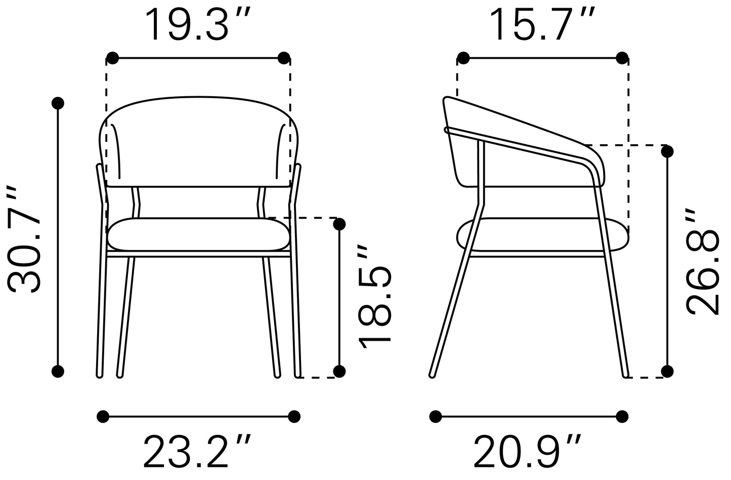 Dining Chair (Set of 2) Cream - Modern & Ergonomic Seating for Home & Office