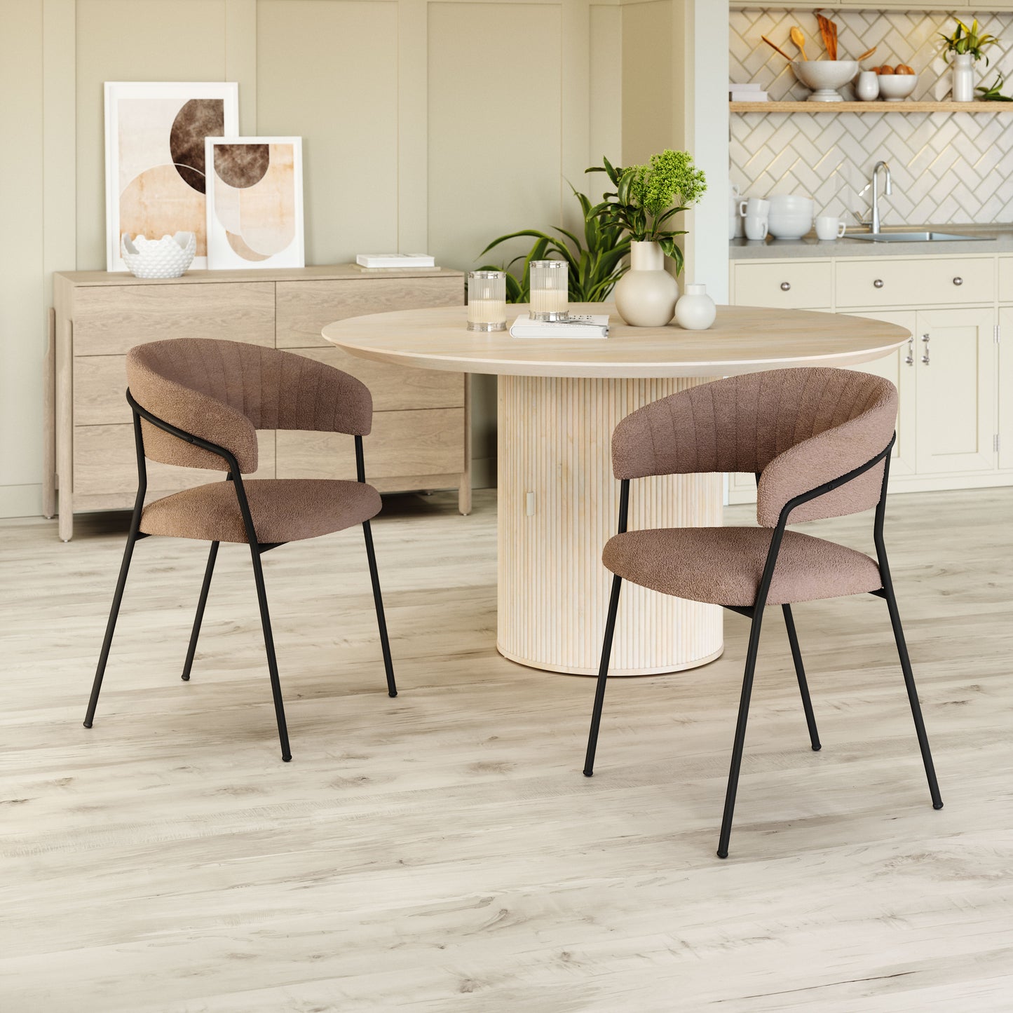 Chaise de salle à manger Joséphine (lot de 2) marron
