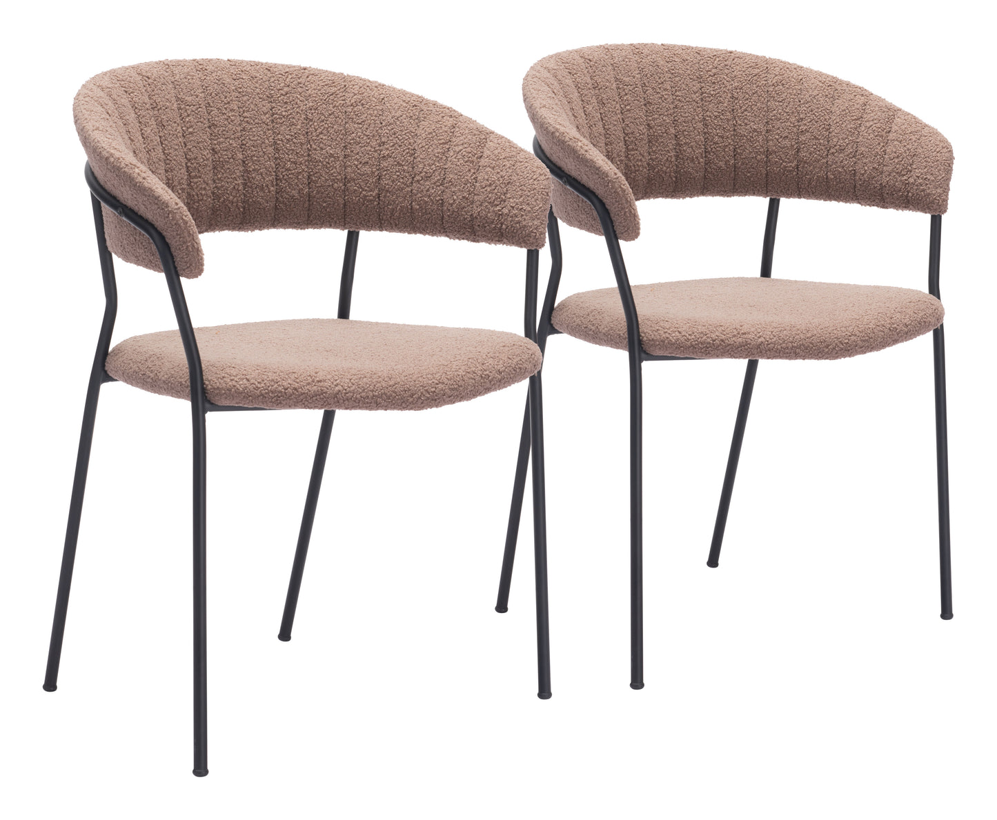 Chaise de salle à manger Joséphine (lot de 2) marron