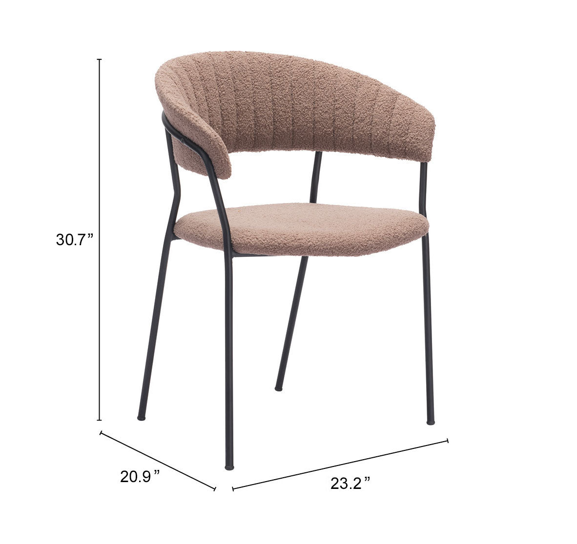 Chaise de salle à manger Joséphine (lot de 2) marron