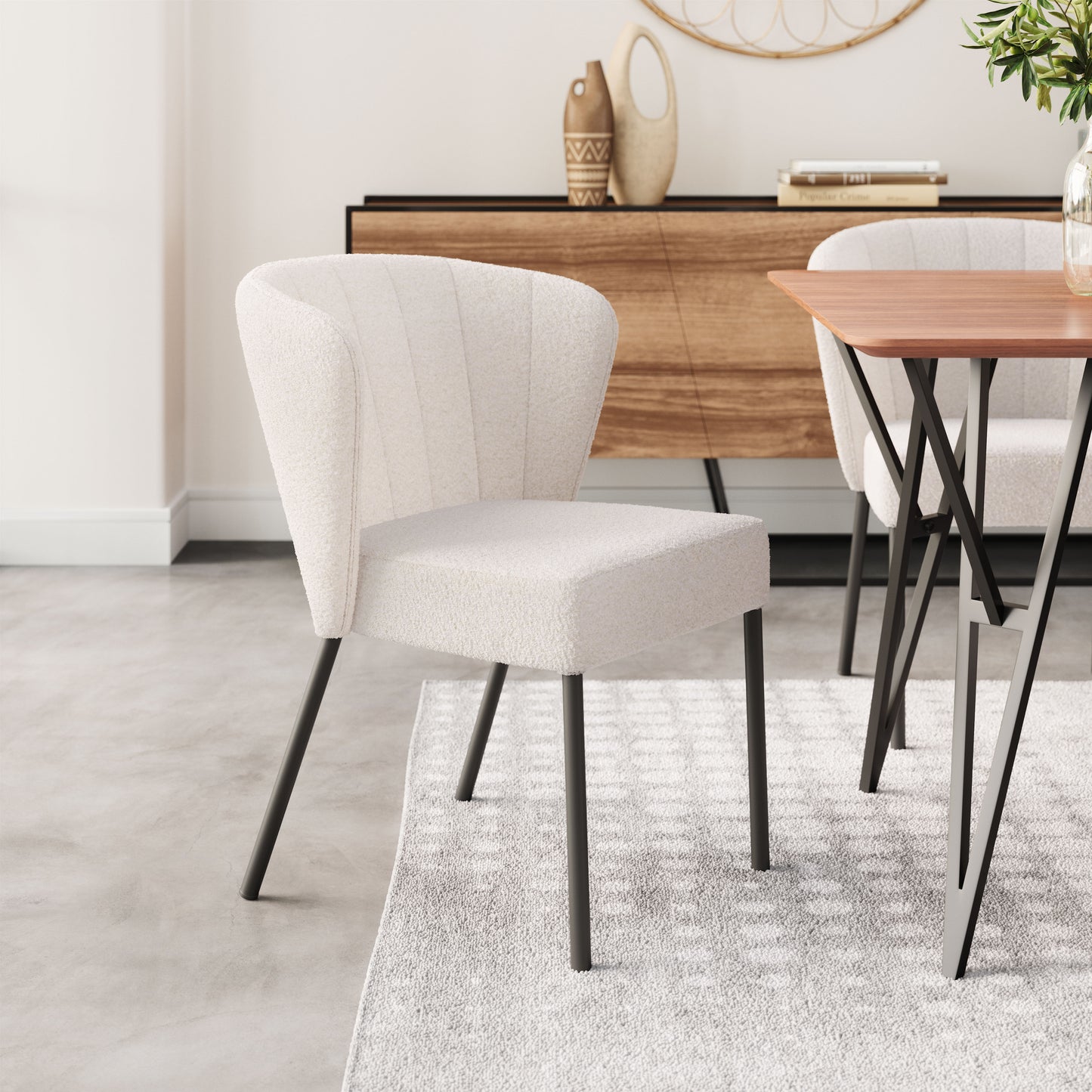 Dining Chair (Set of 2) Cream - Modern & Ergonomic Seating for Home & Office