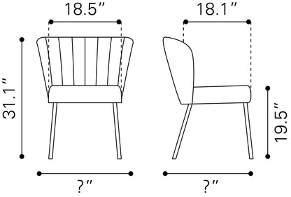 Dining Chair (Set of 2) Gray - Modern & Ergonomic Seating for Home & Office