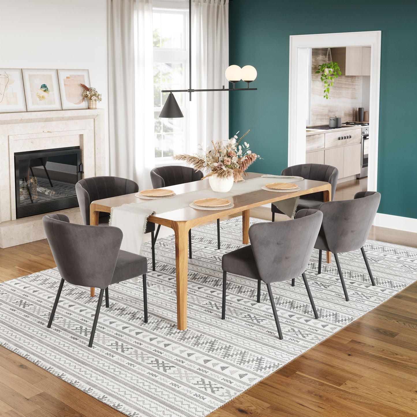 Dining Chair (Set of 2) Gray - Modern & Ergonomic Seating for Home & Office
