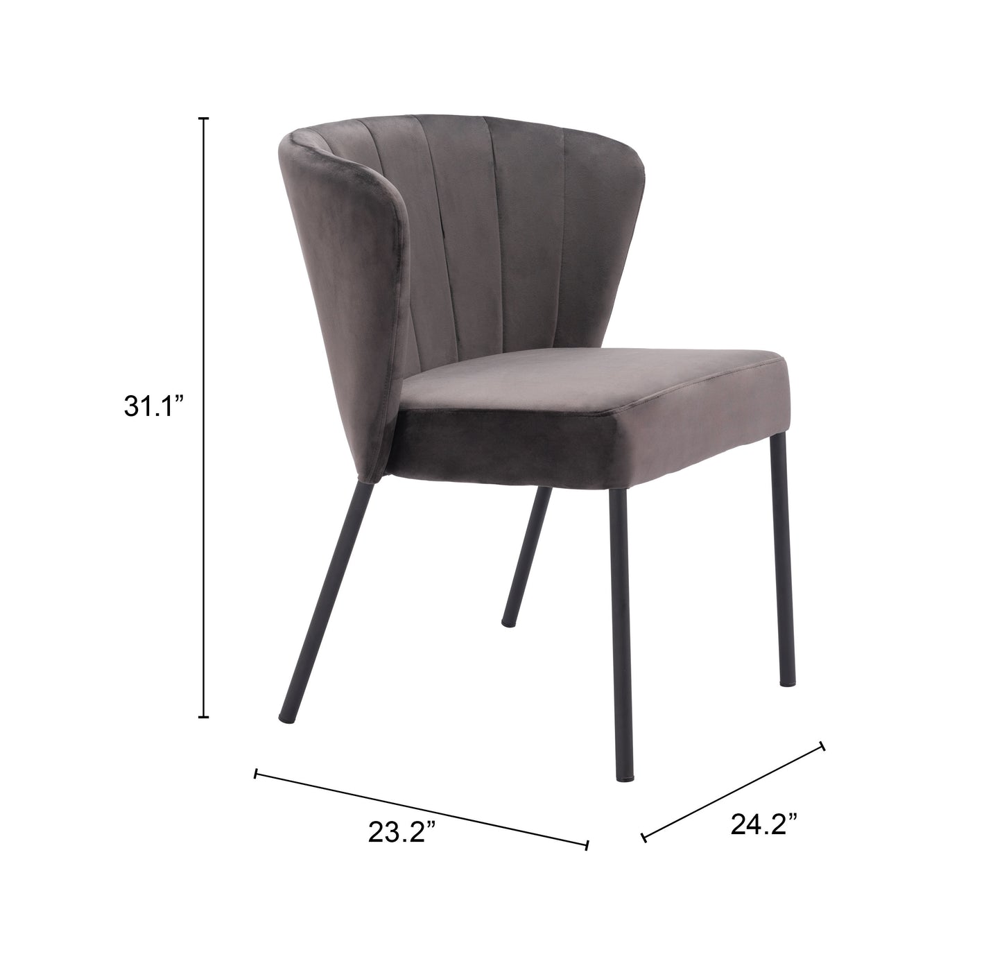 Dining Chair (Set of 2) Gray - Modern & Ergonomic Seating for Home & Office