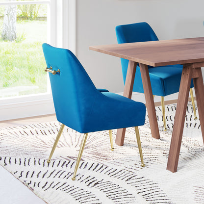 Dining Chair Navy Blue & Gold - Modern & Ergonomic Seating for Home & Office