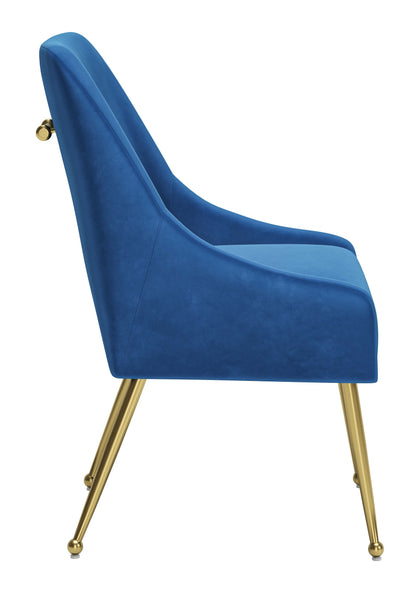 Dining Chair Navy Blue & Gold - Modern & Ergonomic Seating for Home & Office