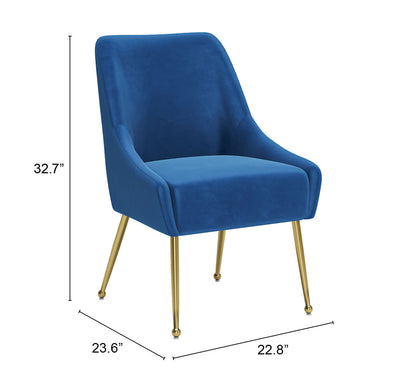 Dining Chair Navy Blue & Gold - Modern & Ergonomic Seating for Home & Office