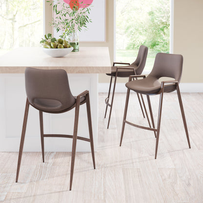 Tabouret de bar Desi (lot de 2) marron et noyer