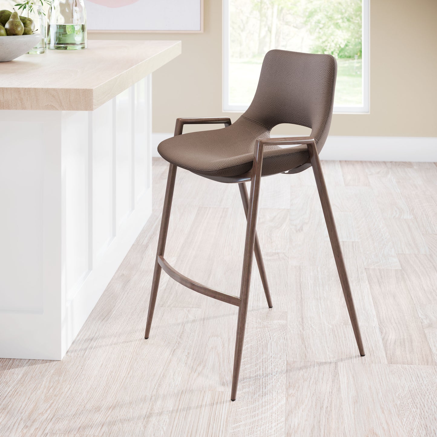 Tabouret de bar Desi (lot de 2) marron et noyer