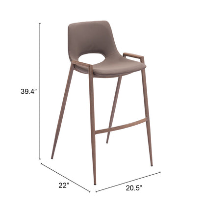 Tabouret de bar Desi (lot de 2) marron et noyer
