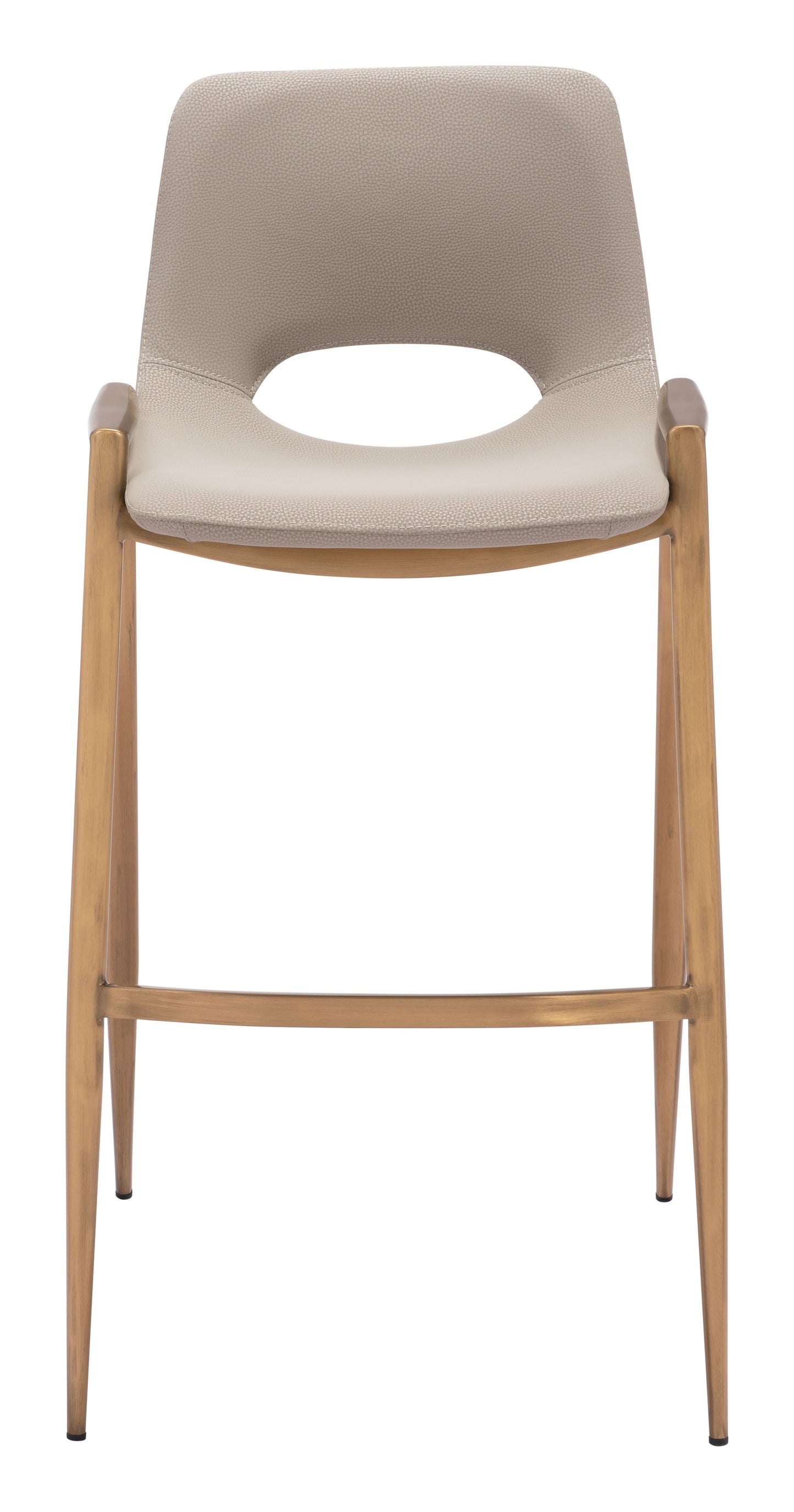 Tabouret de bar Desi (lot de 2) beige et doré